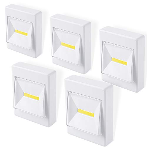 Closet Light, Push Lights, Tap Light, Battery Operated, Puck Lights,Under Cabinet Lighting, Stick on Lights for Cabinets, Counters, Utility Rooms, Shed, or Attic, Emergency (5 Pack)