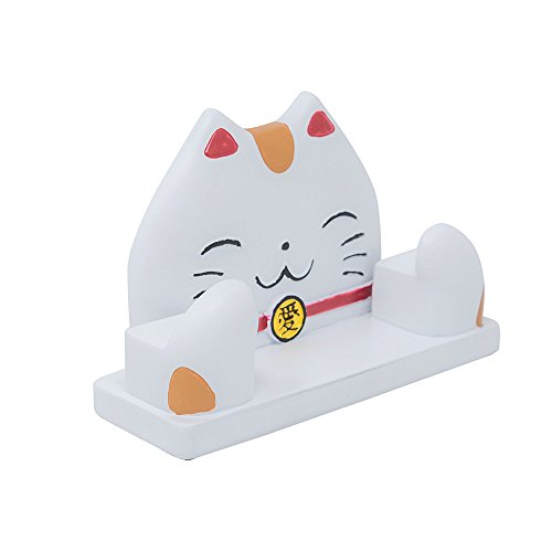 JewelryNanny Fun Animal Eyeglass Holder Stand for Kids Women - Securely Hold Kids Eyeglasses, Adult Reading Glasses Like Glasses Organizer for Desk, Bedside Nightstand - Maneki Neko Lucky Cat