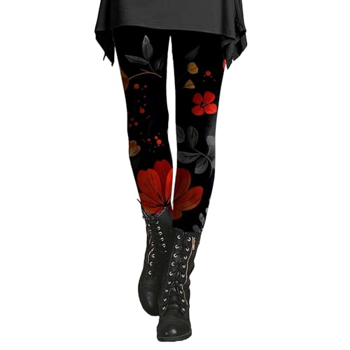 Pantalones de yoga para mujer, delgados, con estampado floral, para invierno, para mujer, C, XXL