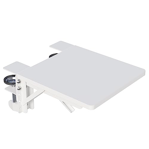 BONTEC Ergonomic Desk Extender Tray, 9.5"x9.1" Table Mount Arm Wrist Rest Shelf, 90° Foldable Elbow Support, Clamp on Computer Arm Rest for Desk, Office & Home Use, Durable & Easy to Install