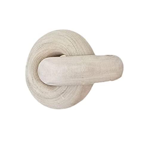 S-JIANG Chaîne en bois à 2 maillons pour salon, chambre, étagère et table basse sculptée à la main