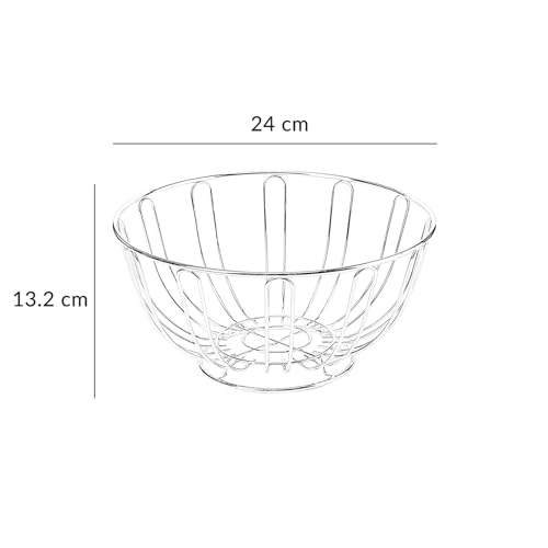 Innoteck Essentials Chrome Fruit Bowl Round Shape - Wire Basket - Storage for Fruit, Vegetables, Snacks, and More - Decorative Centerpiece for Kitchen, Table Countertop, and Pantry - Cosy Home Interiors Innoteck Essentials Chrome Fruit Bowl Round Shape - Wire Basket - Storage for Fruit, Vegetables, Snacks, and More - Decorative Centerpiece for Kitchen, Table Countertop, and Pantry - Image 2