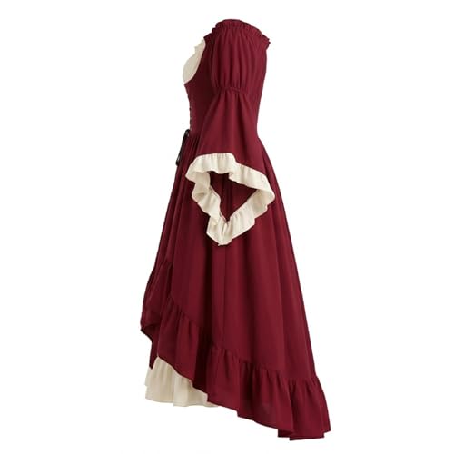 Vestido medieval de mujer transpirable para evitar el calor en eventos de fiesta 2