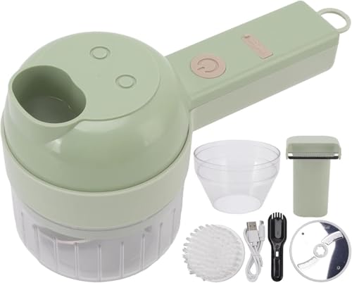 野菜スライサーダイサー 4 in 1 電動チョッパー USB充電式 ワイヤレスフードプロセッサー 千切り/チップ野菜/玉ねぎ/サラダ/ガーリック/肉向け
