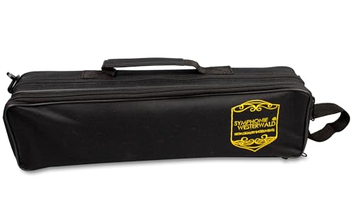 SYMPHONIE WESTERWALD Querflöte Flöte offene Klappen (Ringklappen), echt versilbert VOLLSILBERKOPF (925 sterling silver), Tragetasche, Querflötenständer, Wartungsservice