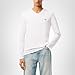 Lacoste Mens Long Sleeve Jersey Pima V-Neck T-Shirt T Shirt, White, Medium US