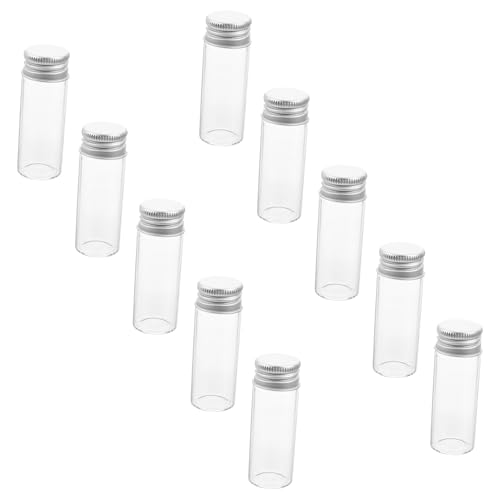 FUNOMOCYA 20 Pcs Screw Top Tubes Dried Test Tube Gumball Tubes Clear Bath Salt Tubes Empty Small Bottles DIY Sample Containers Container with Lid Clear Empty Jars Transparent Glass