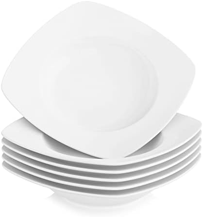 MALACASA, Series Julia, 60-Piece Dinner Sets Ivory White Porcelain Tableware Set with 12-Piece Cups/Saucers/Dessert Plates/Soup Plates/Dinner Plates, Service for 12 People