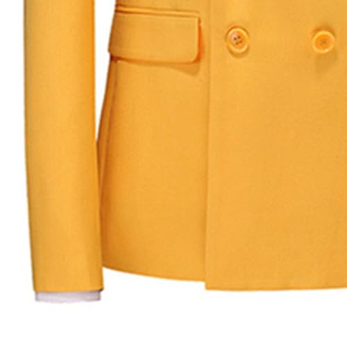 Blazer hombre slim fit doble botonadura amarillo miniatura 5