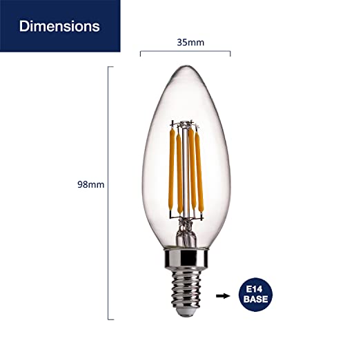 image for FLSNT B11 E14 LED Candelabra Base Bulbs 40W Equivalent, 4W Non-Dimmabl