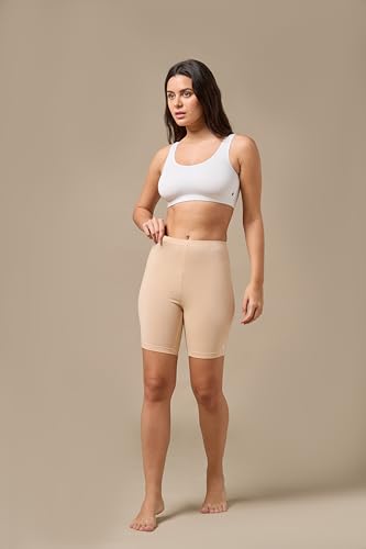 Image of URBAN ADVENTURE High Coverage Premium Cotton Spandex Mid Waist Elastane Stretch Shorties - Gym -Cycling Shorts /Tights for Women