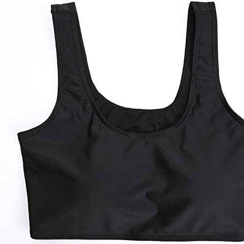 Debelly Women Maternity Swimsuits Tankini Set 2 Piece Pregnancy Bathing Suits With Comfortable Mama Bikini Top & High Waist Swim Bottom,Black&Leopard,M #TOP3