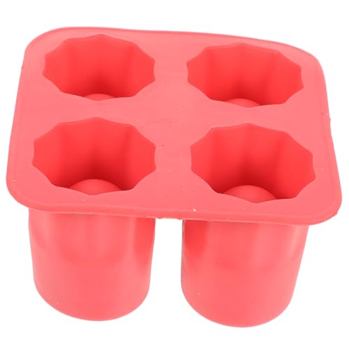 Molde para cubitos de hielo de silicona en forma de copa rojo miniatura 1