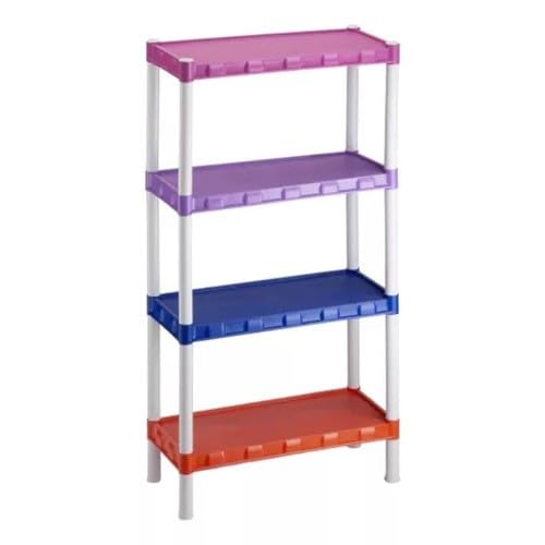 Estante 4 Prateleiras Plástico Com Pezinhos Organizadora Multiuso Utilidades Modular Reforçada(Branc