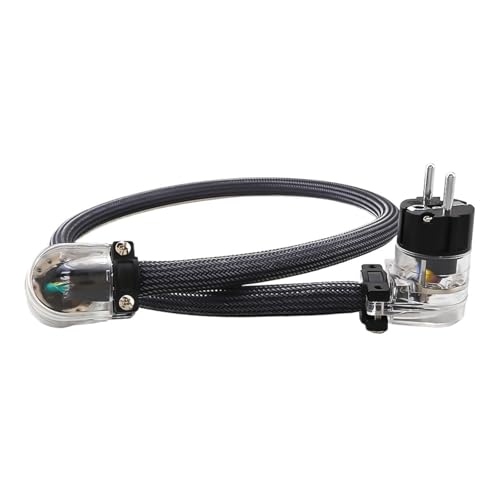 Hi-End 10AWG OFC Power Cord Cable 90 Degree EU AC Power Extension for Audio Video Equipment(4 m)
