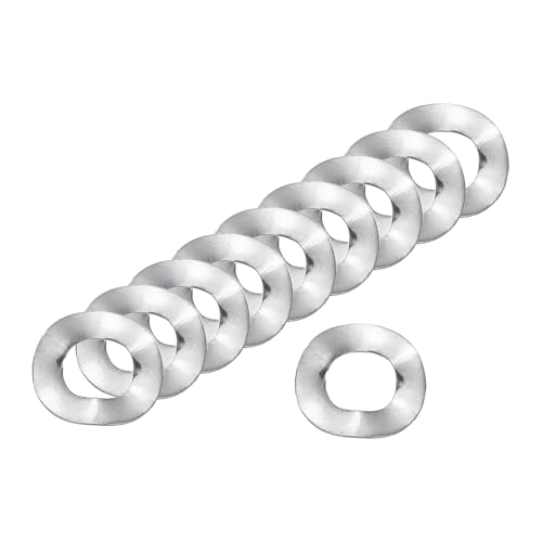 uxcell Wave Spring Washer, 50Pcs 0.47"x0.24"x0.01" (ODxIDxT) - 304 Stainless Steel Curved Washer for Screw Bolt, Wave Washers Gaskets for Machinery (Silver)
