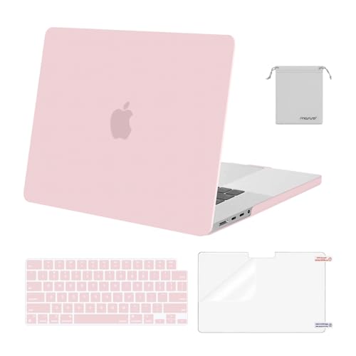 Image of MOSISO Compatible with MacBook Pro 16 inch Case 2025 2024 2023 2022 2021 M4 M3 M2 M1 A3403 A3186 A2991 A2780 A2485 Pro Max, Plastic Hard Shell&Keyboard Cover&Screen Film&Storage Bag, Rose Quartz