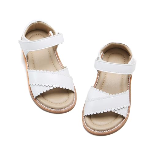 Image of Felix & Flora Toddler Girl Sandals -Flower Girl Dress Shoes Open Toe Little Kid Flats