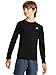 DEVOROPA Youth Boys Compression Thermal Shirt Long Sleeve Kids Fleece Baselayer Soccer Baseball Undershirt Slim Black M