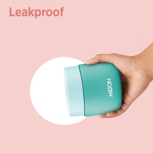 Image of MILTON Grab N Go 350 Thermosteel Vacuum Insulated Food Jar|Hot & Cold Thermal Flask,Double Walled|Leak Proof|Ideal for carrying Soup,Khichdi,Sweet Corn to Office,School & Travelling,350 ml,Aqua Green