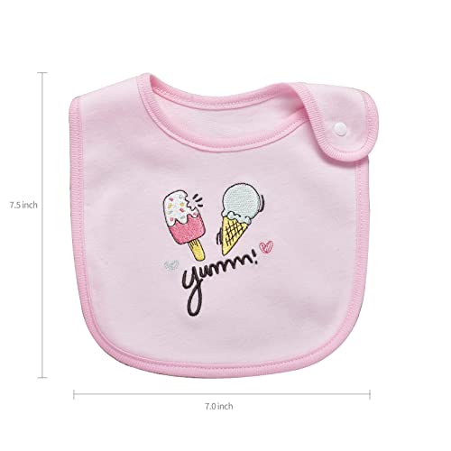 Insular Baby Bibs Baby Bandana Drool Bibs 100% Cotton For Boys Girls Unisex For Teething And Drooling, 6 Pack, Ice Cream&Horse #TOP2