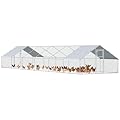 PawHut Large Chicken Coop Metal Chicken Run for Chickens with Waterproof and Anti-UV Cover, Spire Shaped Walk in Fence Cage Hen House for Outdoor and Yard Farm Use, 1" Dia, 39' x 10' x 6.4'