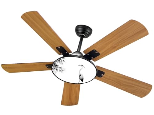 JCFANGALLERY Modern Ceiling Fans with Lights Remote, Heron Bamboo Tree