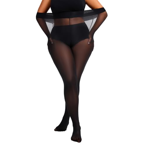 Image of American Trends Plus Size Tights for Women Semi Opaque Stockings High Waist Pantyhose Nylons Soft Stretchy Tights