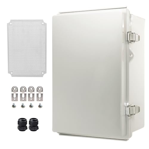 Image of Outdoor Waterproof Electrical Box Junction Box Weatherproof IP67 ABS Plastic Enclosure Switch Router Project Box Electronics Enclosure with Mounting Plate Wall Bracket Grey 11.4 inchx7.5 inchx5.5 inch