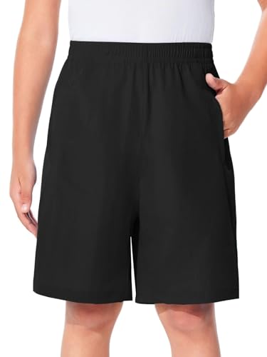 Haloumoning Shorts atléticos para meninos, secagem rápida, verão, casual, cintura elástica, basquete