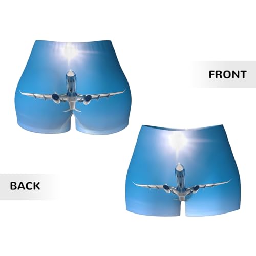 Planes Pattern Sports Shorts, high Elastic Slim Fitness Pants, Suitable for Yoga/Leisure/Daily wear3