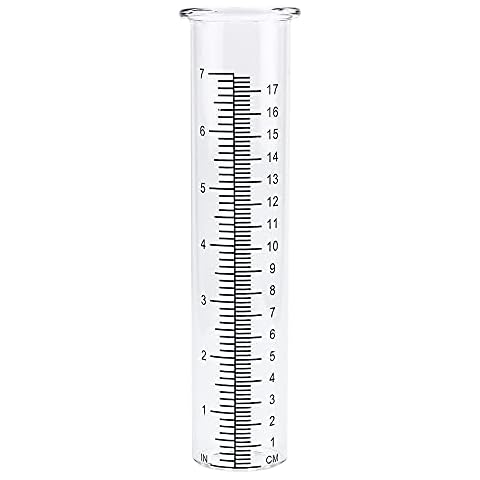 QMET 7" Capacity Rain Gauge Glass Replacement Tube for Yard Garden Outdoor Home (1PC) Cover