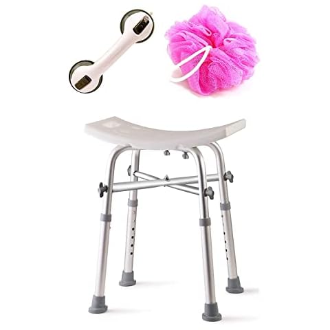 Heavy Duty Shower Chair | Dr. Maya's Bath Bench with Extra Support | Atni-Slip Bathtub Seat for Seniors & Elderly | Easy-to-Assemble Bath Chair Cover