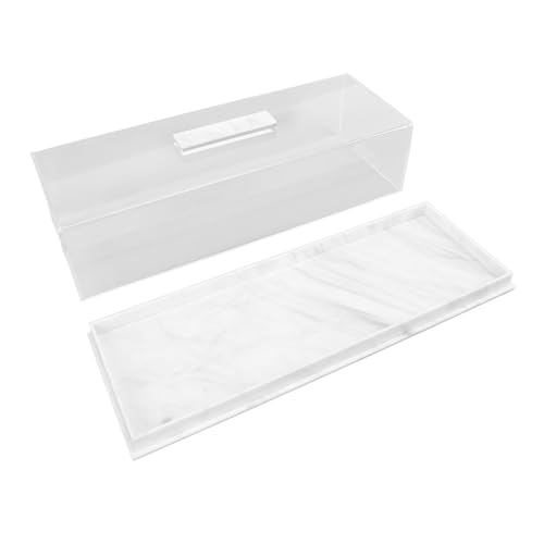 Tyenaza Rectangle Cake Tray with Lids, Clear Pastry Display Case, Dessert Holder Tray, Cake Stand, Cookie Display, Marble Pattern Plastic Cake Platter with Lucite Cover - Cosy Home Interiors Tyenaza Rectangle Cake Tray with Lids, Clear Pastry Display Case, Dessert Holder Tray, Cake Stand, Cookie Display, Marble Pattern Plastic Cake Platter with Lucite Cover - Image 9