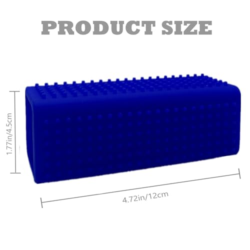 Image of 2 Pieces Pet Dog Cat Hair Remover, Block Roller Cleaner, Hollow Silicone Cleaner Brush for Sofa, Car Interiors, Furnishings, Carpets, Bedding or Any Fabric (Navy Blue, Pink)