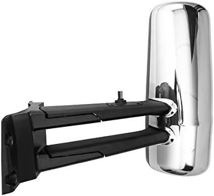 High Soar Chrome Door Mirror Assembly for Kenworth T680 T880, Replacement Mirror for Kenworth T680, Heated & Motorized, Driver / Left Side
