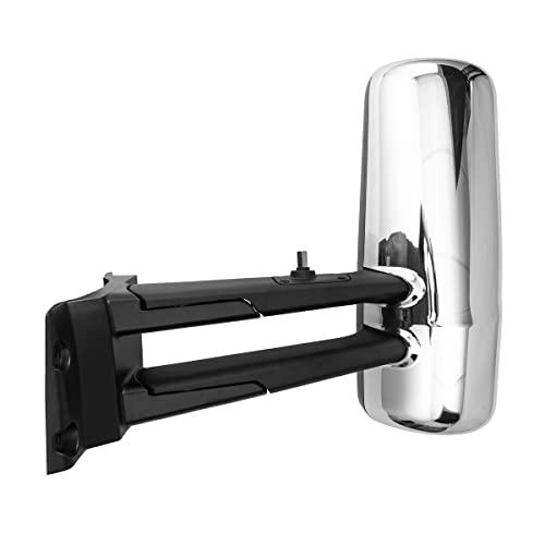High Soar Chrome Door Mirror Assembly For Kenworth T680 T880, Replacement Mirror For Kenworth T680, Heated & Motorized, Driver / Left Side #TOP21