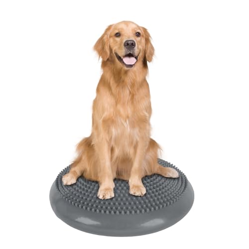 Dog Balance Disc 14 Dog Balance Equipment with Cushion and Pump Dog Training Platform for Dog Rehabilitation Training Strength Training Stability Suitable for Small and Medium-Sized Dogs