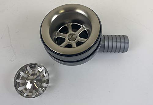 Desagüe codo perfil bajo con colador removible y tapón miniatura 6