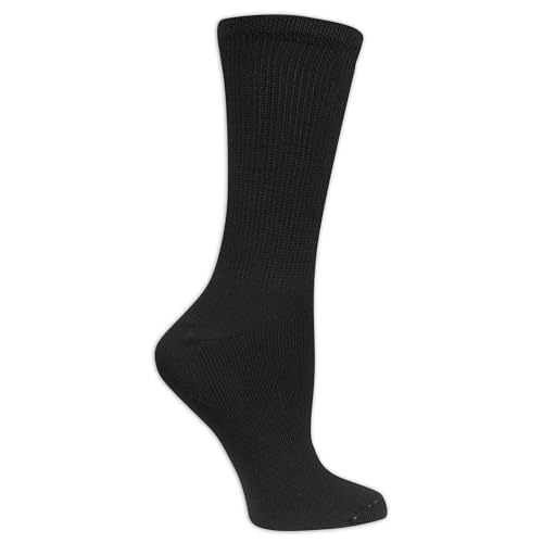 Dr. Scholl's Women's Guaranteed Comfort Diabetic and Circulatory crew 4 Pack Socks, Black, One Size - Image 3
