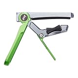 Jstaff S1 The Rolling Capo ローリングカポタスト 装着したままスライドで素早く転調·キーチェンジ可能 3段階の力調節でしっかり固定 ネックを傷つけない おしゃれ 軽量 簡単装着 上アームローラーは交換可能 エレキギター·アコースティックギター用 (グリーン)