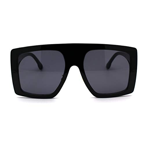 Retro Flat Top Oversize Rectangular Mobster Sunglasses