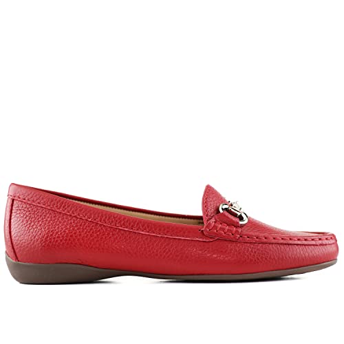 Women's Genuine Leather Slip on Buckle Loafer4