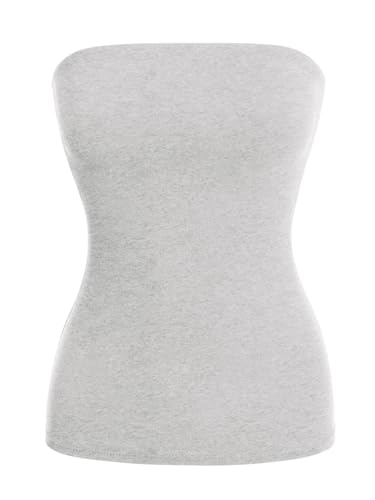 Image of MixMatchy Women's Stretchy Strapless Tube Top Y2K Bandeau Top
