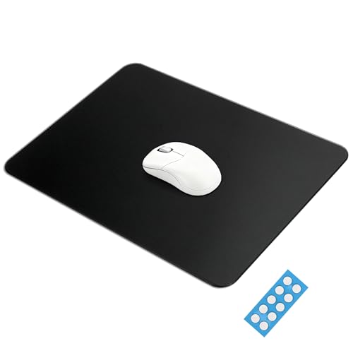 BoBliss Tempered Glass Gaming Mouse Pad-13.8' x 9.8', High-Precision Mousepad(with Mouse Glides) Suitable for Gaming and Office Use, Ultra-Smooth Hard Mouse Pad, Black
