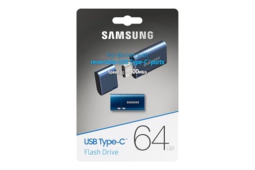 SAMSUNG Type-C™ USB Flash Drive, 64GB, Transfers 4GB Files in 15 Secs w/ Up to 300MB/s 3.13 Read Speeds, Compatible w/ USB 3.0 / 2.0, Waterproof, 2022