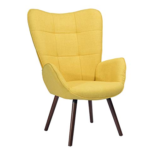 MEUBLE COSY Sillones de salón Butaca nórdica sillón acolchado con Reposabrazos y patas de madera