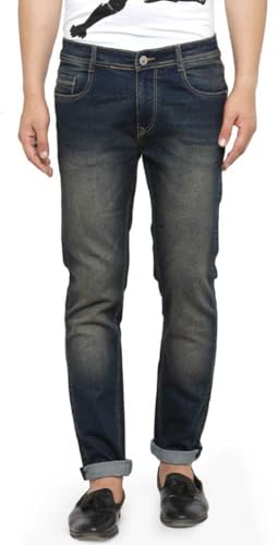Ben Martin Men's Regular Fit Stretchable 28 Size Brown Cotton Denim Jeans Pant for Men, JJ3-2