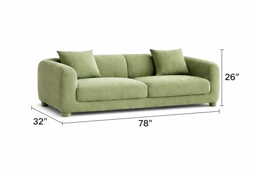 Image of Luxury Velvet Contemporary Sectional Sofa Set with Chaise Lounge & Cushions - Perfect for Living Room, Guest Room & Office (1, Green)