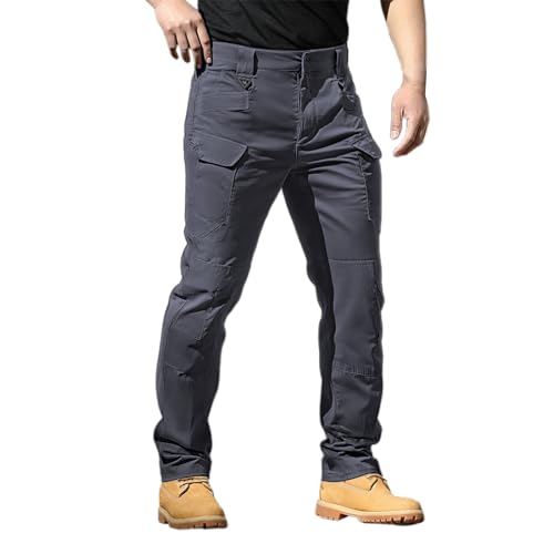 Pantalones de Correr para Hombre Trekking Cargo Pants Otoño Inviernos Ajuste Delgado con Bolsillos Cargo Trousers Slim Fit Senderismo Outono Pantalon Caza para el Tiempo Libre